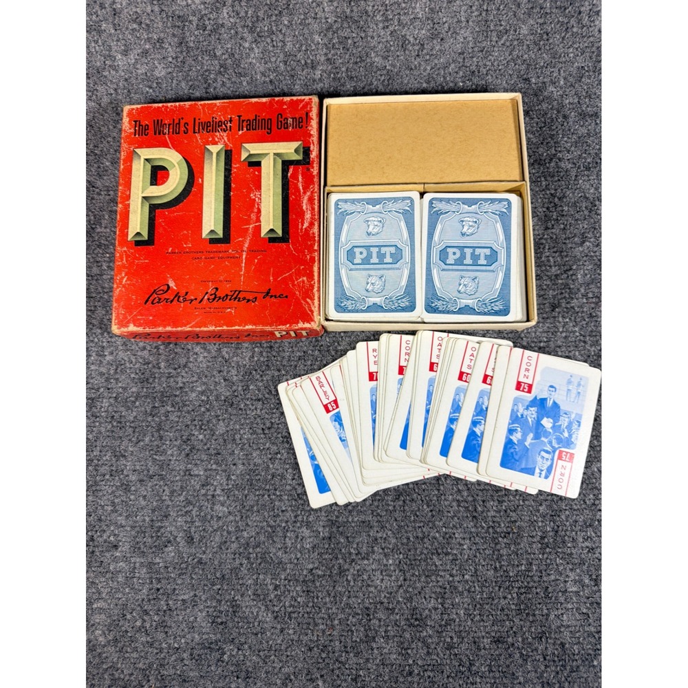 Vintage 1962 Pit Card Game Parker Brothers The Worlds Liveliest Trading Game